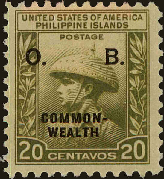 Front view of Philippines (US) O34 collectors stamp