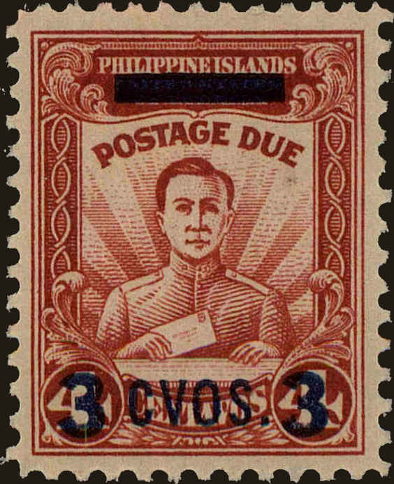 Front view of Philippines (US) NJ1 collectors stamp