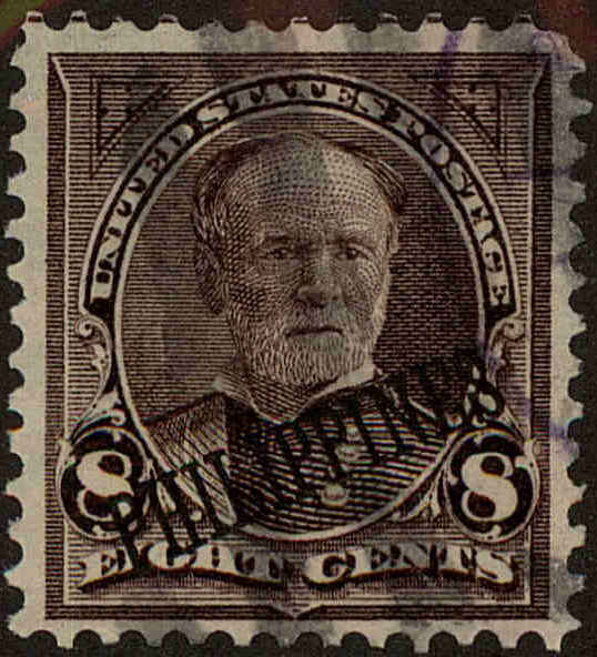 Front view of Philippines (US) 222 collectors stamp