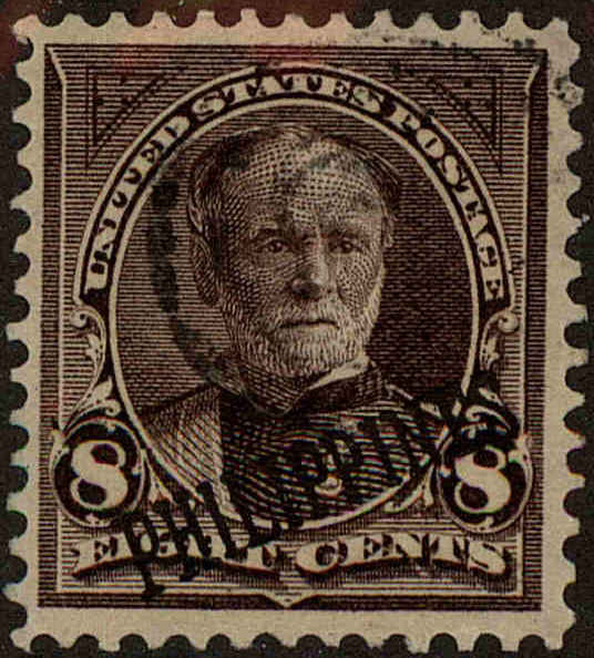 Front view of Philippines (US) 222 collectors stamp