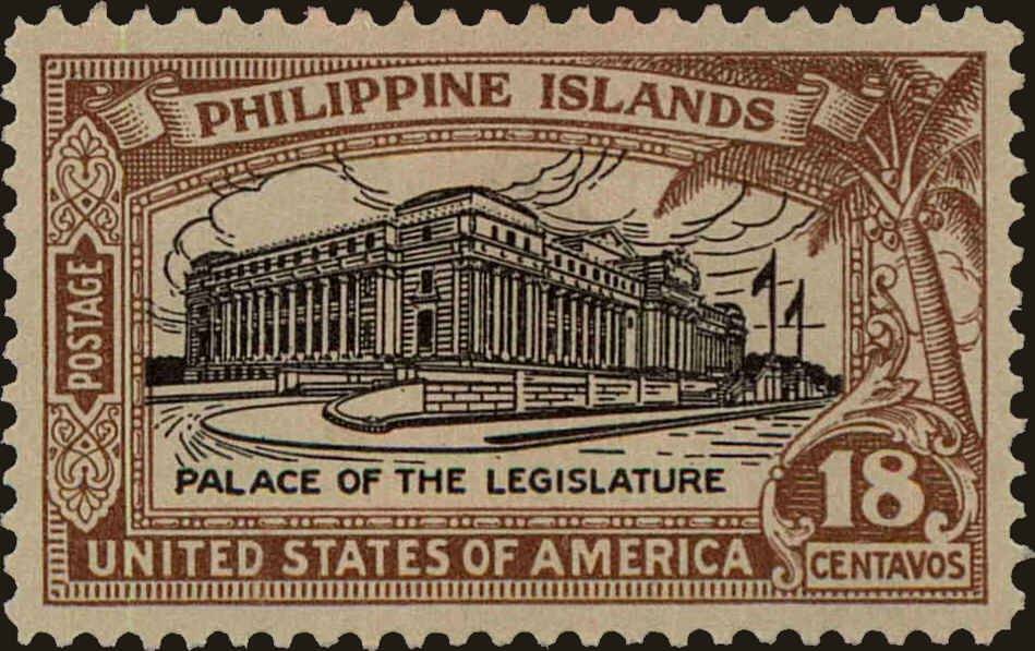 Front view of Philippines (US) 322 collectors stamp