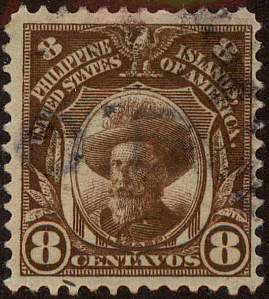 Front view of Philippines (US) 264 collectors stamp