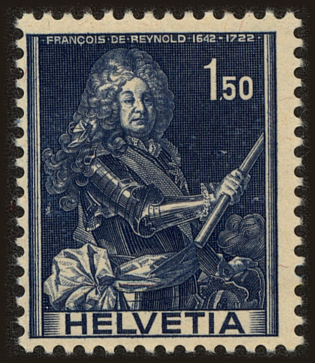 Front view of Switzerland 277 collectors stamp