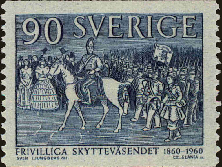 Front view of Sweden 557 collectors stamp