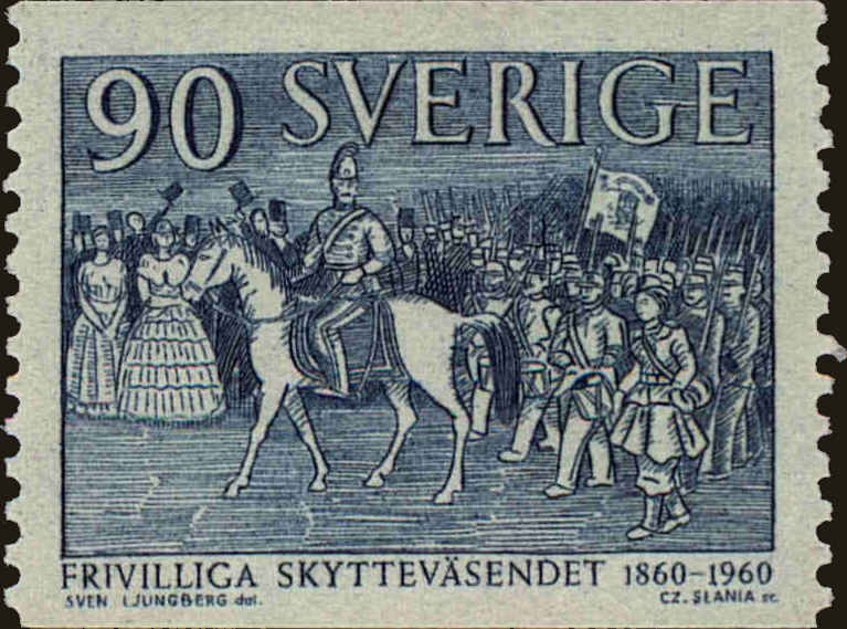 Front view of Sweden 557 collectors stamp
