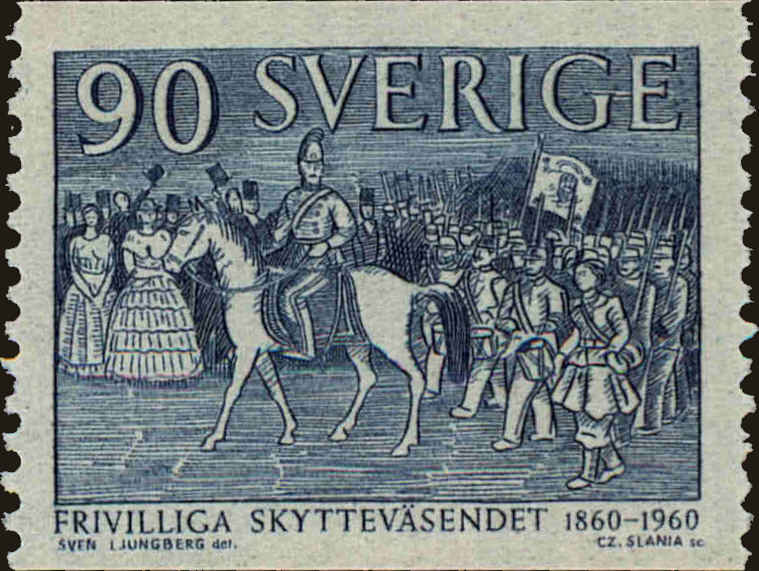Front view of Sweden 557 collectors stamp
