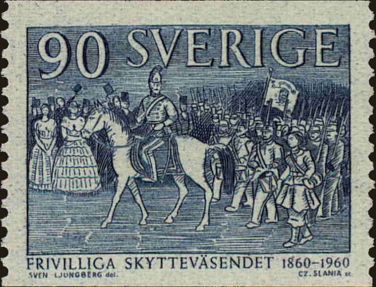 Front view of Sweden 557 collectors stamp