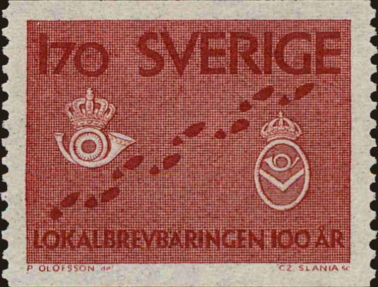 Front view of Sweden 608 collectors stamp