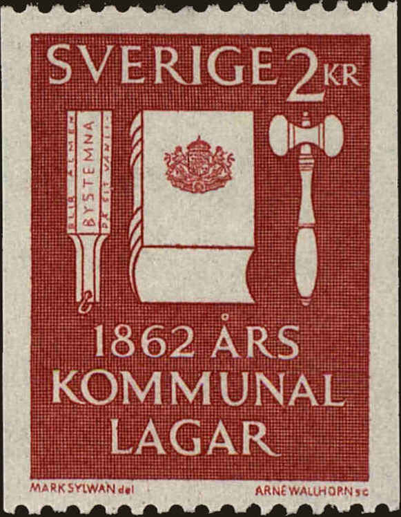 Front view of Sweden 611 collectors stamp