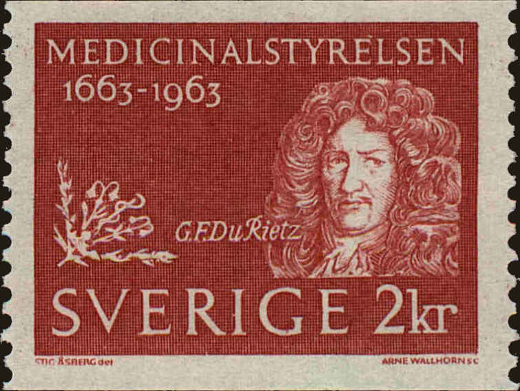 Front view of Sweden 631 collectors stamp