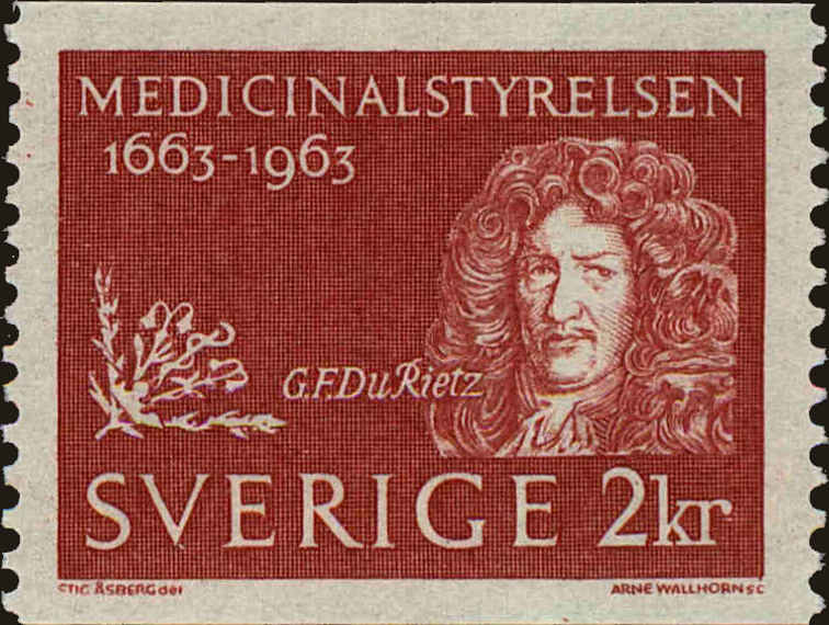 Front view of Sweden 631 collectors stamp