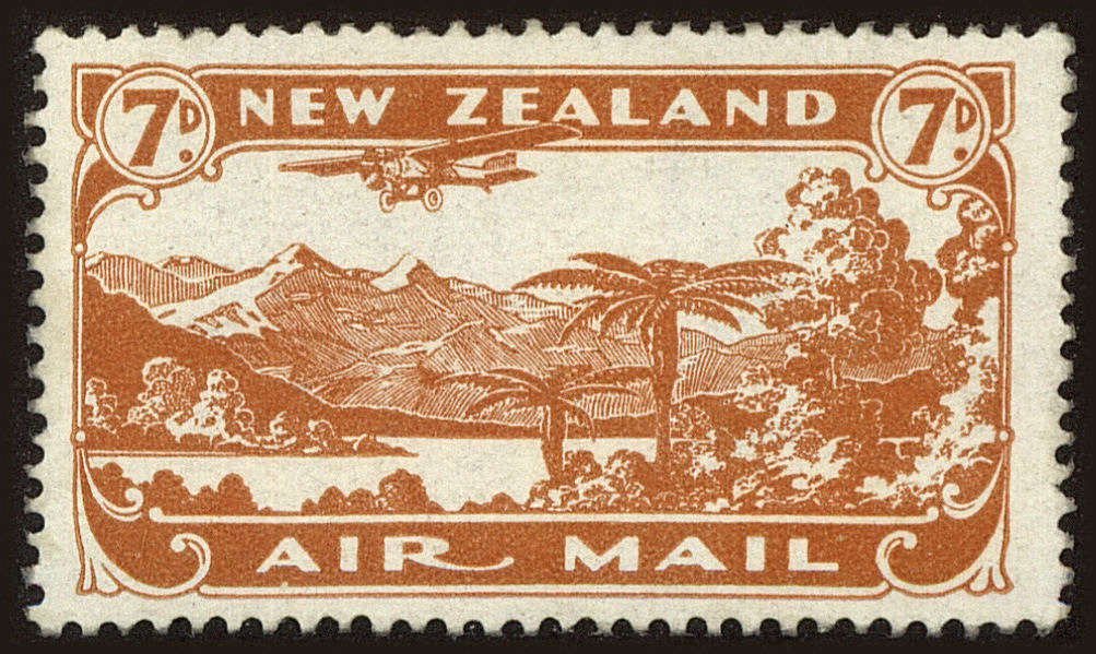 Front view of New Zealand C3 collectors stamp