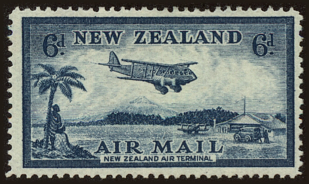 Front view of New Zealand C8 collectors stamp