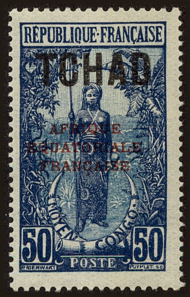 Front view of Chad 36 collectors stamp