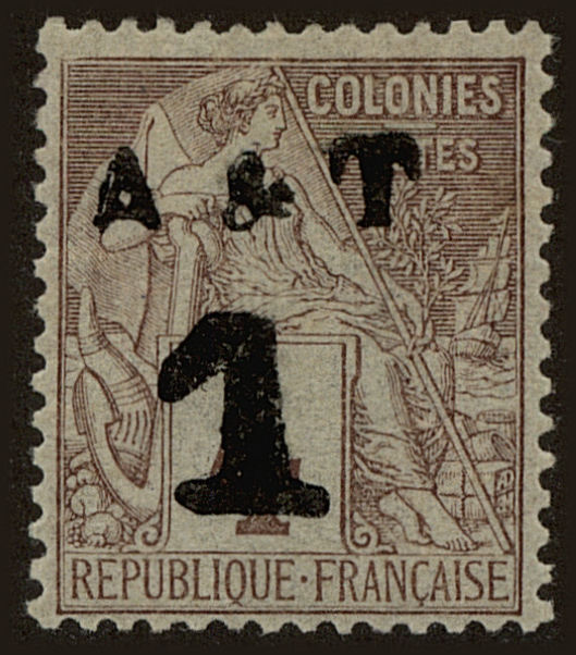 Front view of Annam and Tonkin 2 collectors stamp