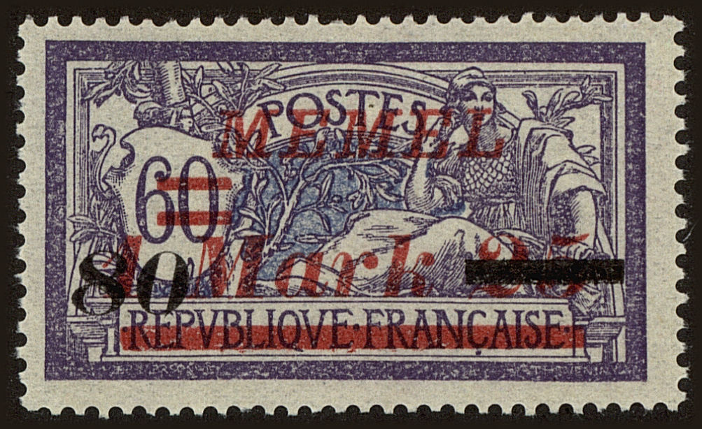 Front view of Memel 99 collectors stamp