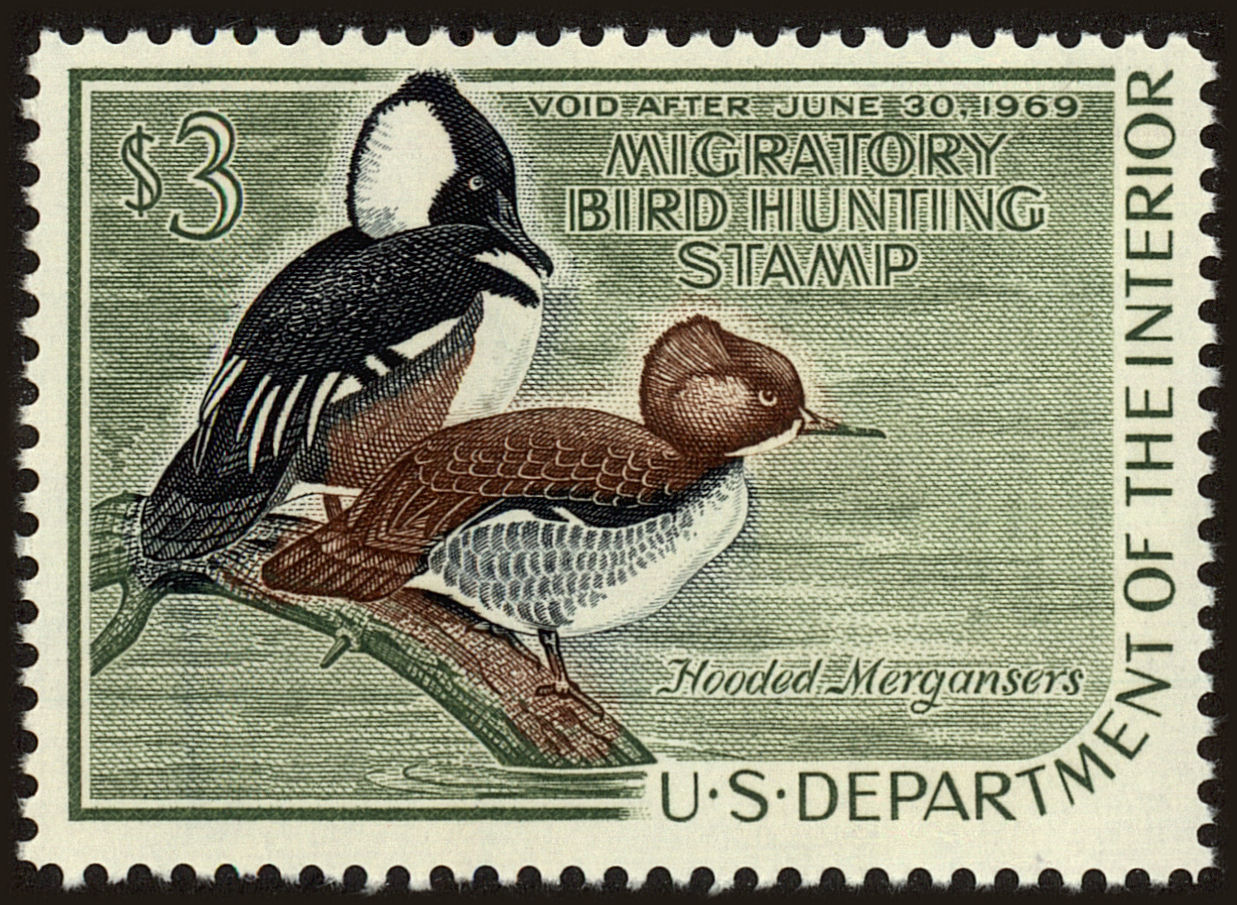 Front view of United States RW35 collectors stamp