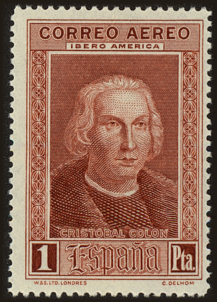 Front view of Spain C47 collectors stamp