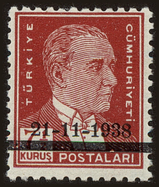 Front view of Turkey 814 collectors stamp