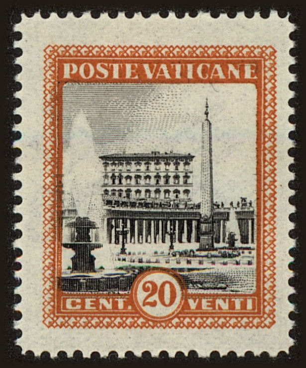 Front view of Vatican City 22 collectors stamp