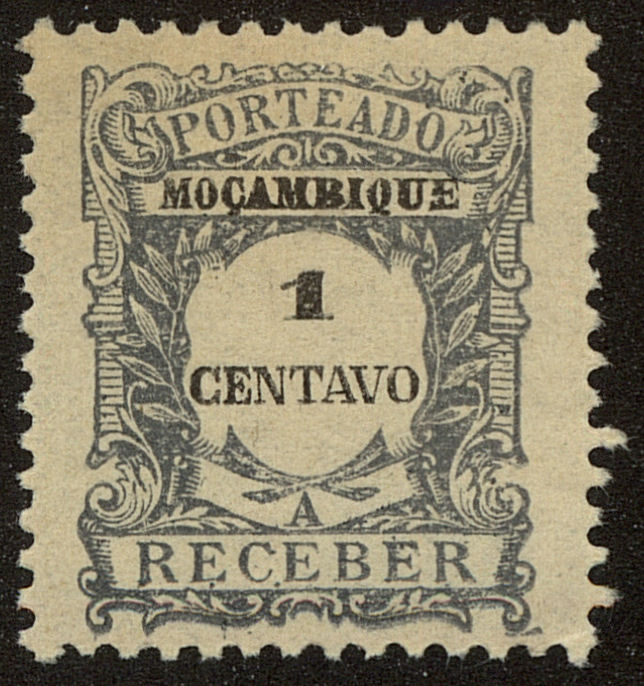 Front view of Mozambique J35 collectors stamp