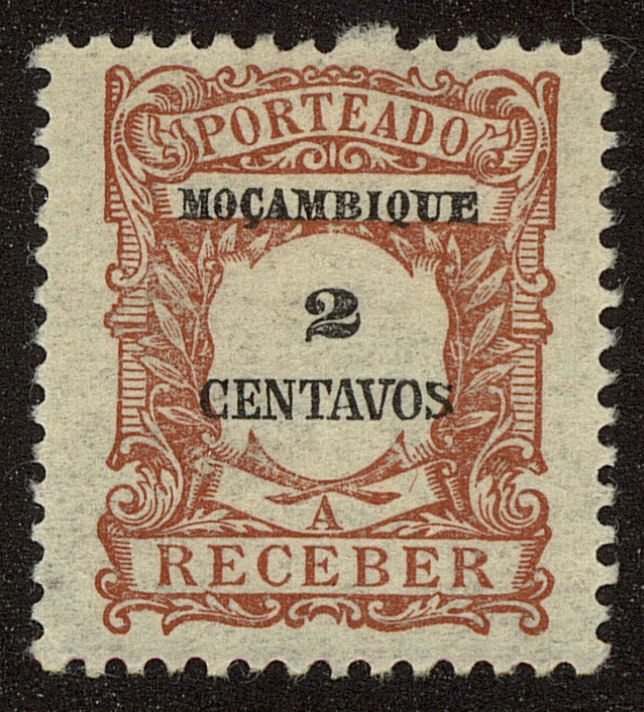 Front view of Mozambique J36 collectors stamp
