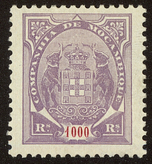 Front view of Mozambique Company 42 collectors stamp