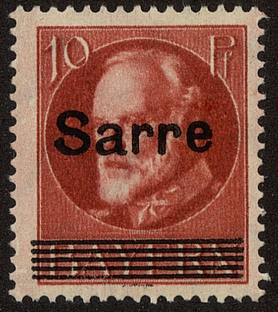 Front view of Saar 23 collectors stamp