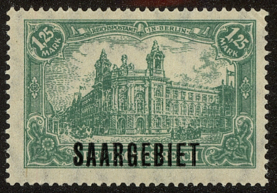 Front view of Saar 55 collectors stamp