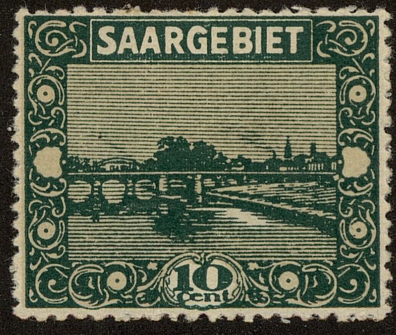 Front view of Saar 101 collectors stamp