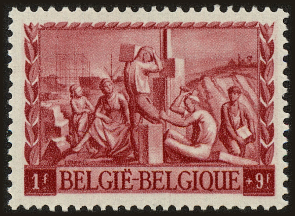 Front view of Belgium B398 collectors stamp