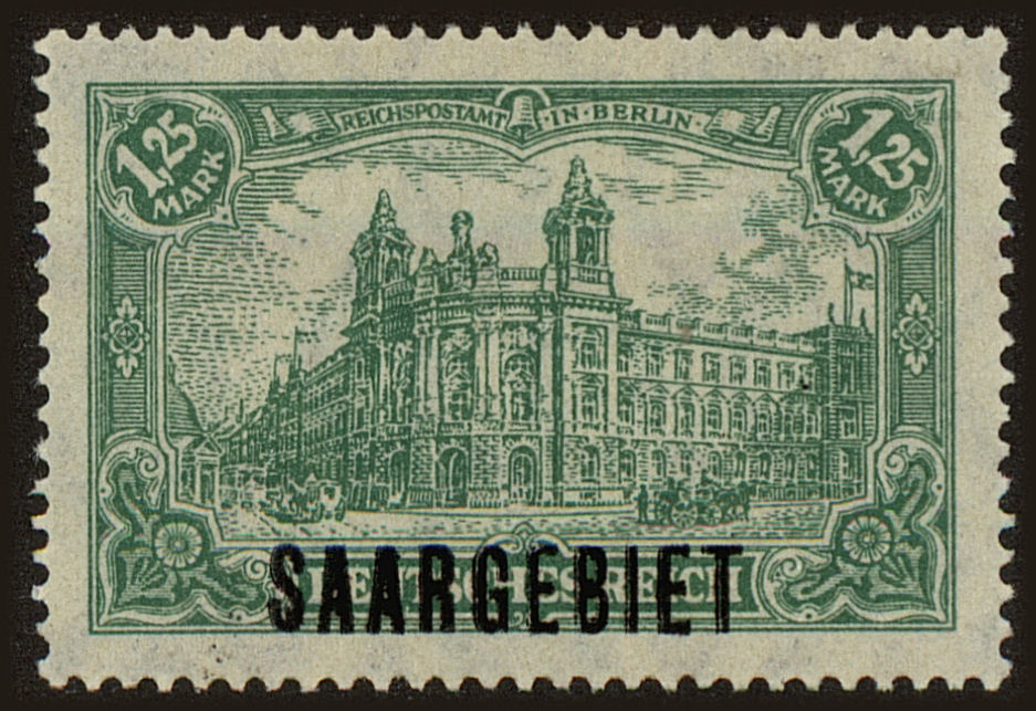 Front view of Saar 55 collectors stamp