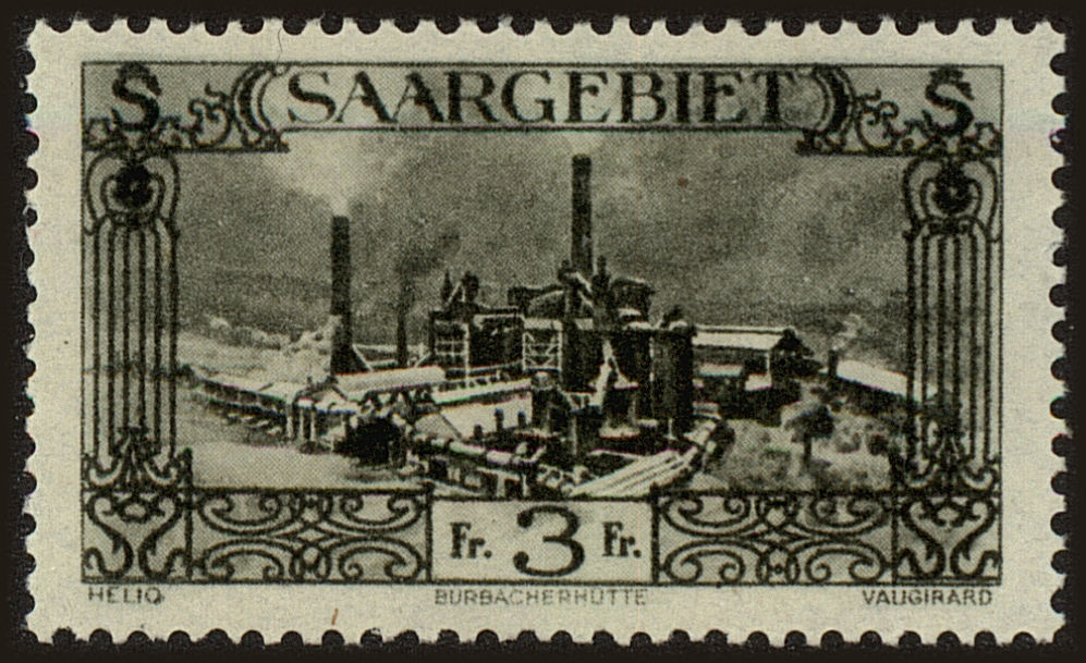 Front view of Saar 134 collectors stamp
