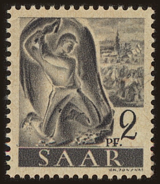Front view of Saar 155 collectors stamp