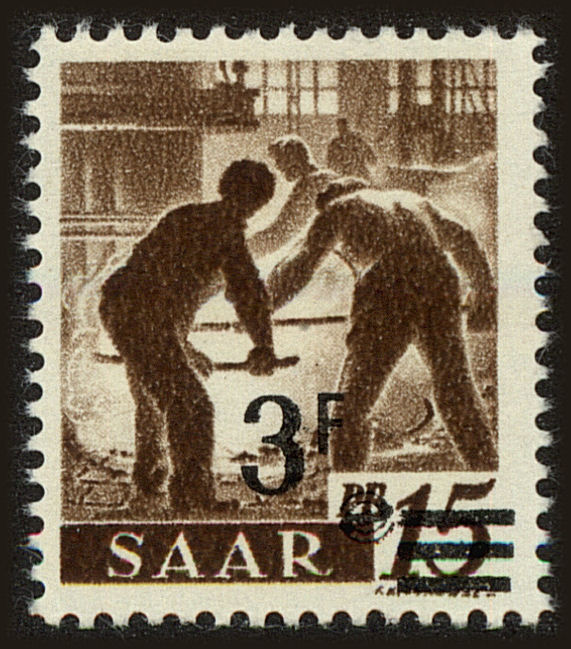 Front view of Saar 179 collectors stamp