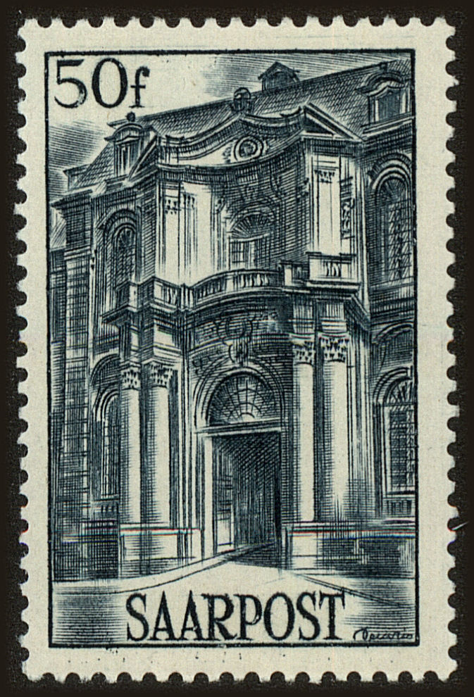 Front view of Saar 200 collectors stamp