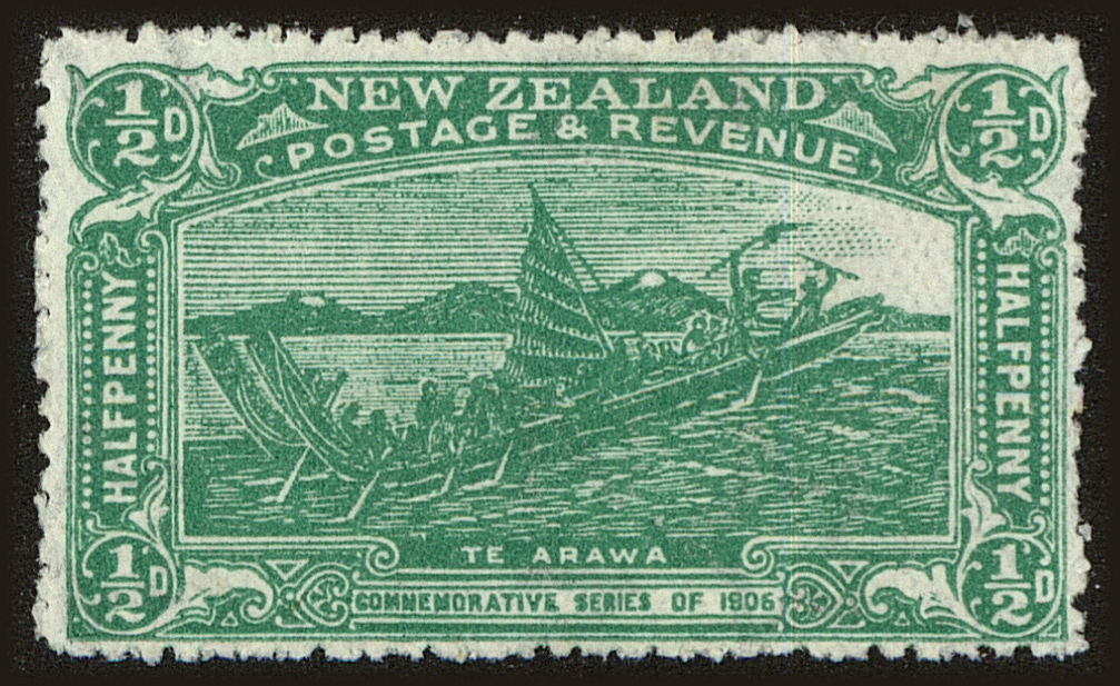 Front view of New Zealand 122 collectors stamp