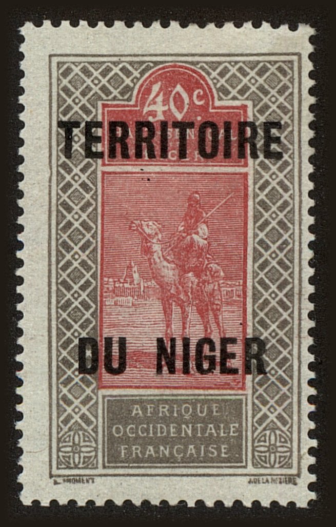 Front view of Niger 13 collectors stamp