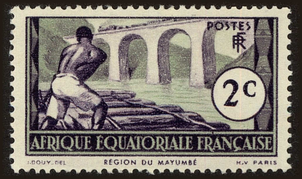 Front view of French Equatorial Africa 34 collectors stamp