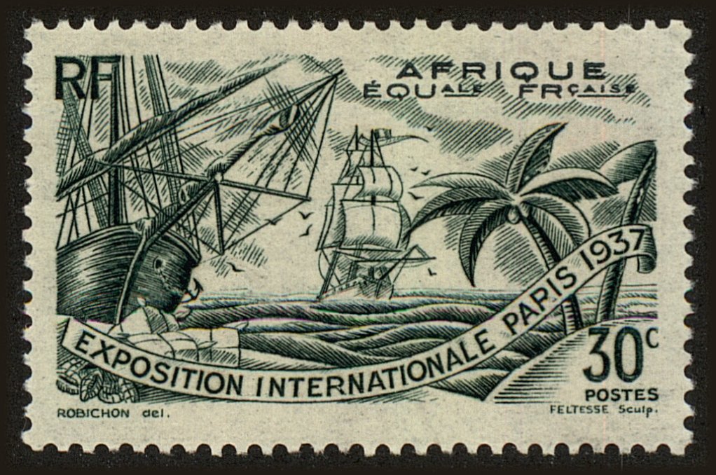 Front view of French Equatorial Africa 28 collectors stamp