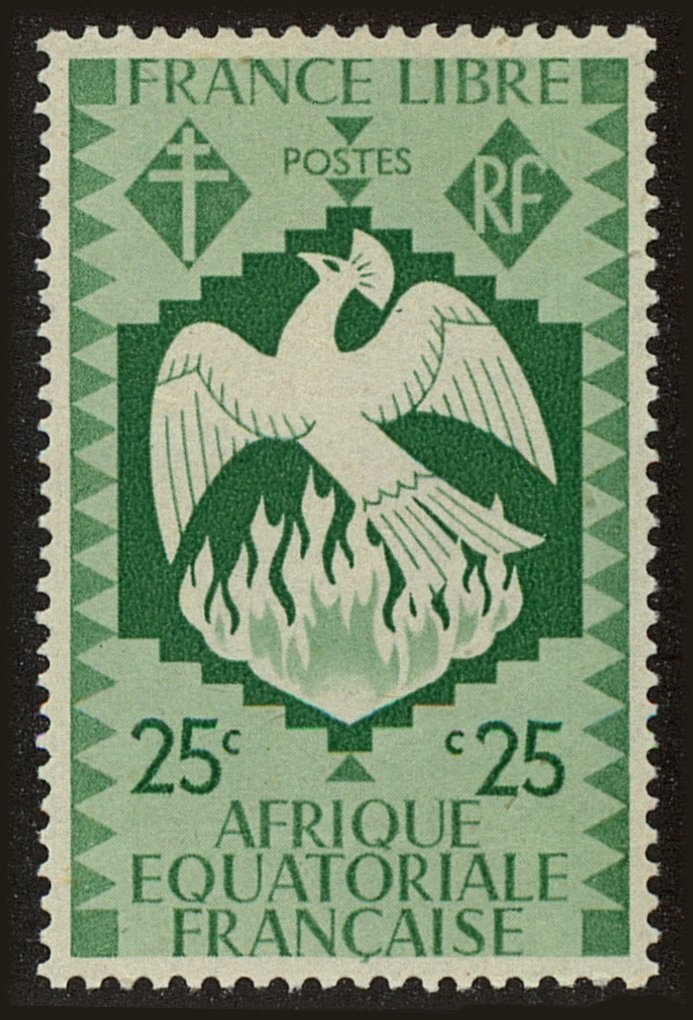 Front view of French Equatorial Africa 143 collectors stamp