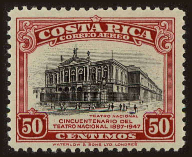 Front view of Costa Rica C172 collectors stamp