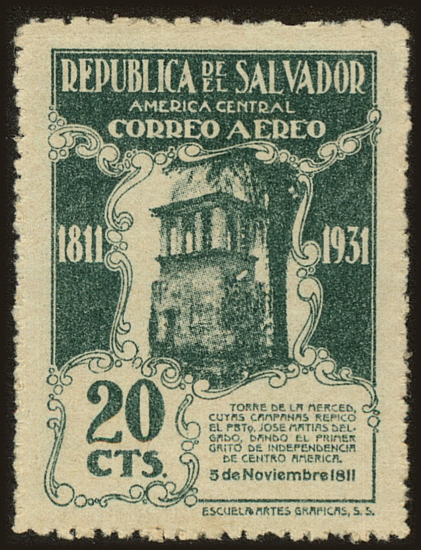 Front view of Salvador, El C21 collectors stamp