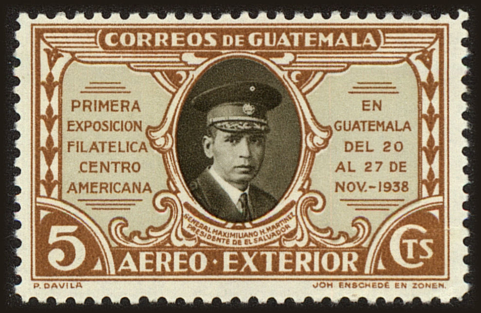Front view of Guatemala C97 collectors stamp