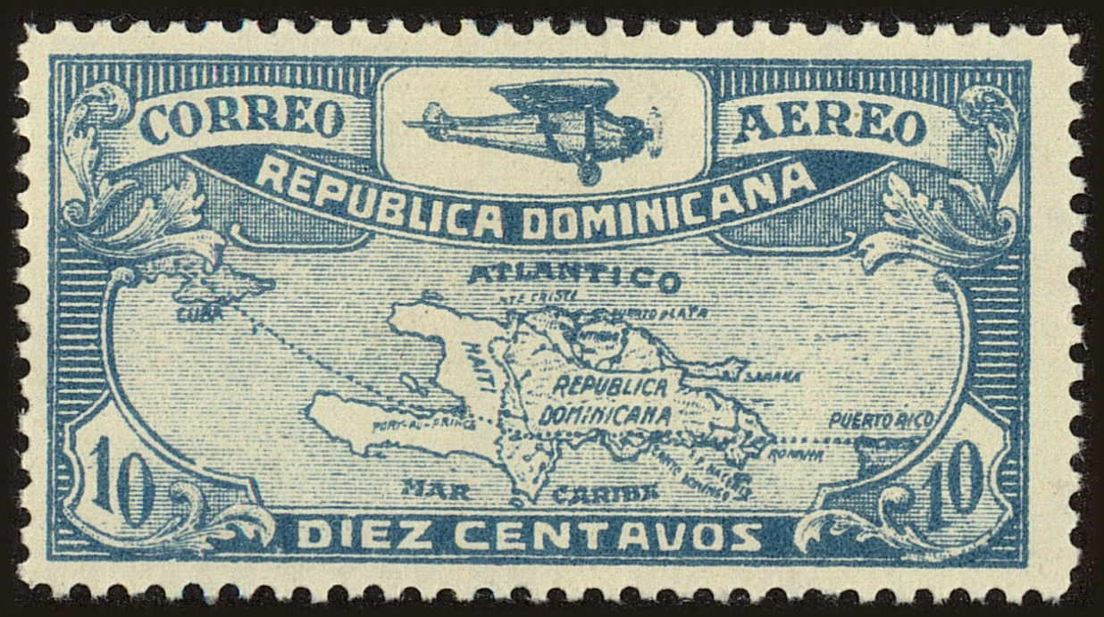 Front view of Dominican Republic C6 collectors stamp