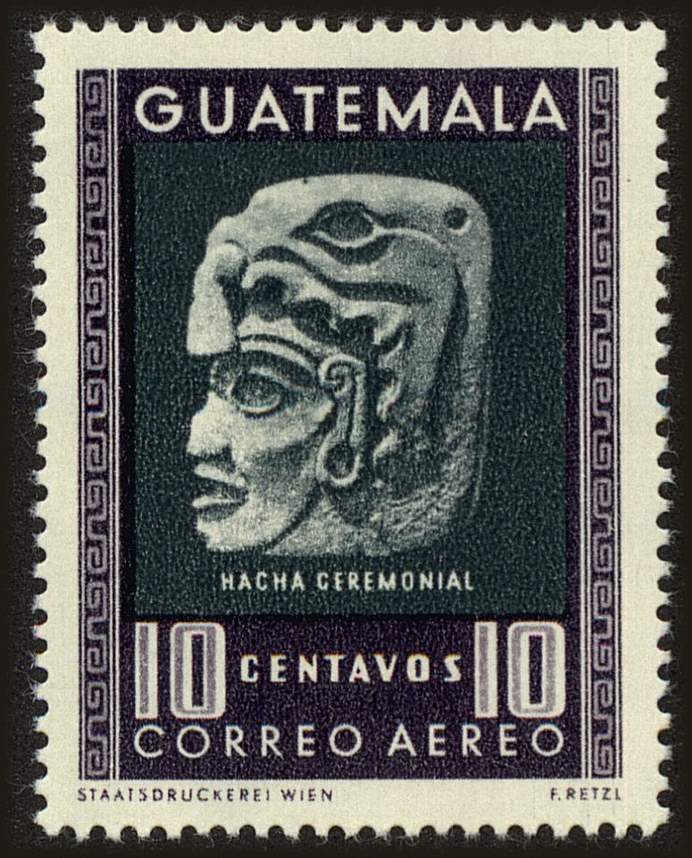 Front view of Guatemala C184 collectors stamp