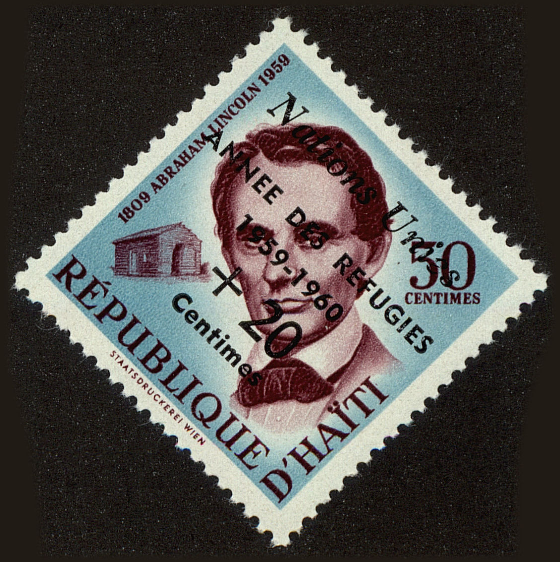 Front view of Haiti B9 collectors stamp