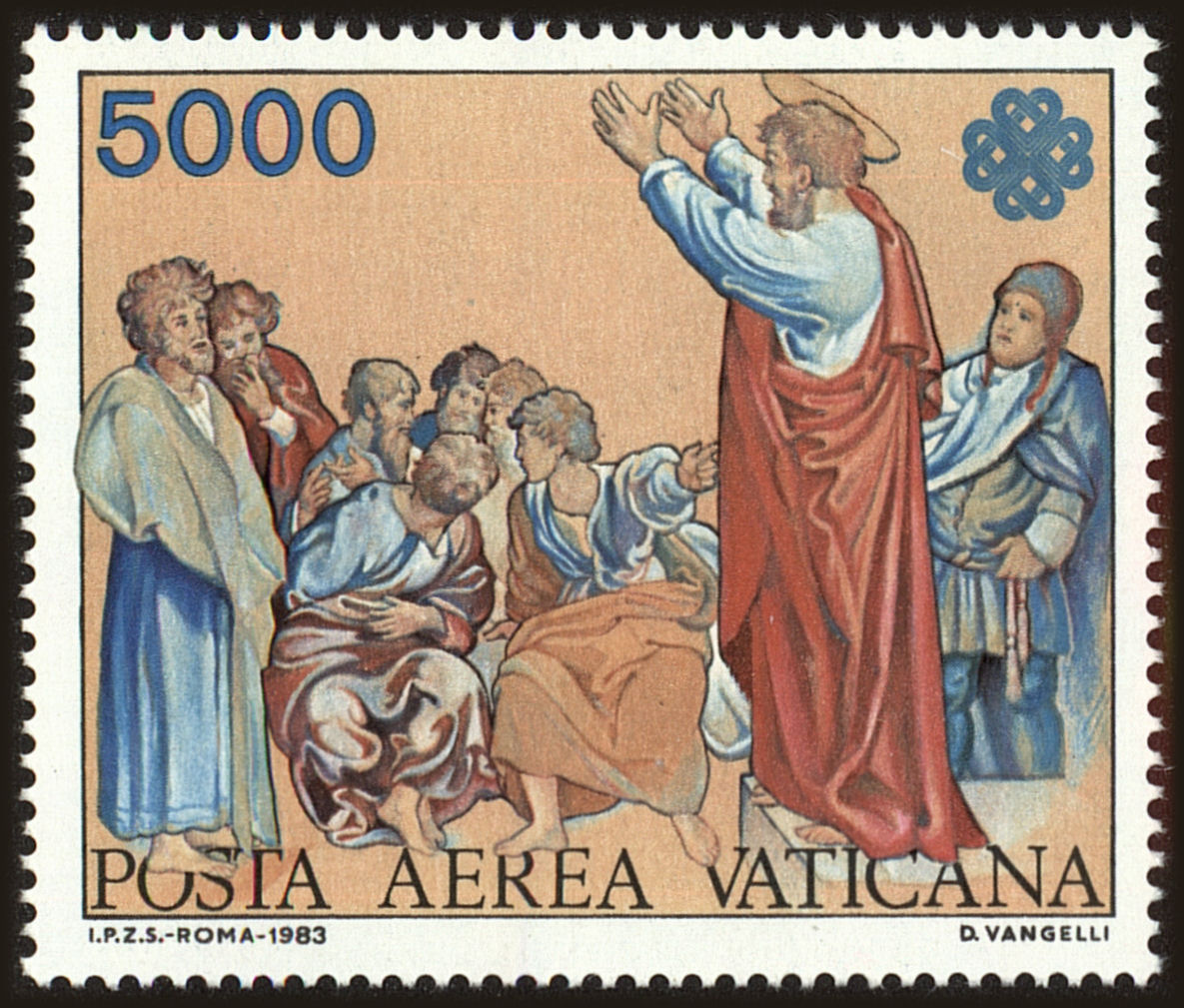 Front view of Vatican City C74 collectors stamp