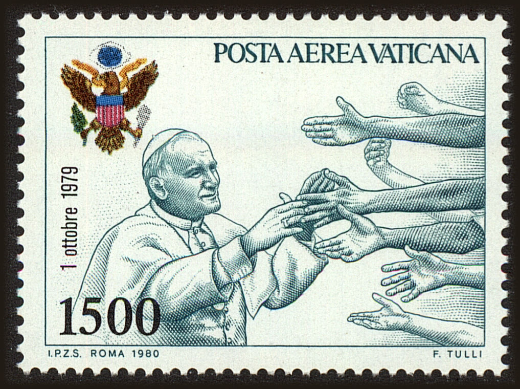 Front view of Vatican City C70 collectors stamp