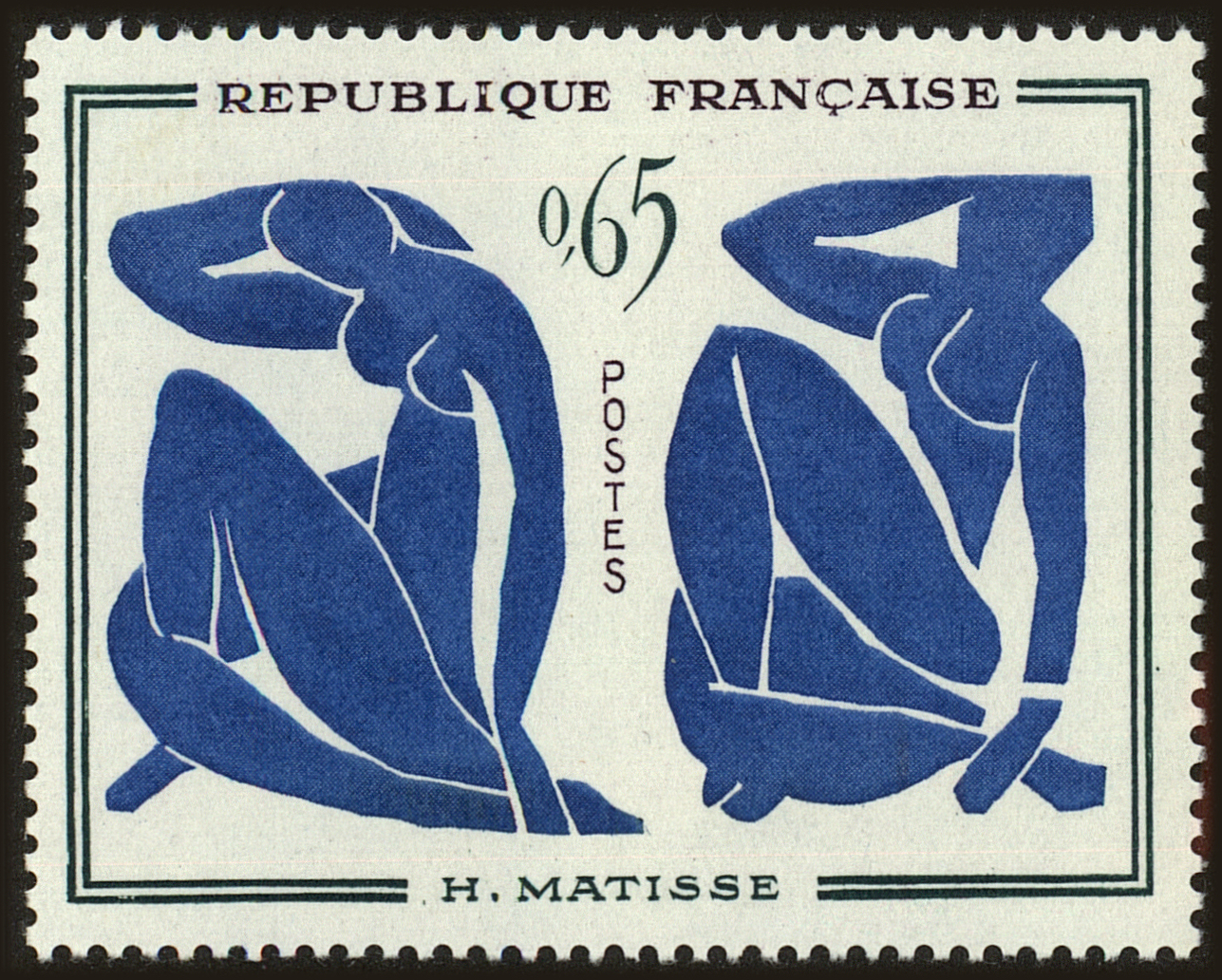 Front view of France 1015 collectors stamp